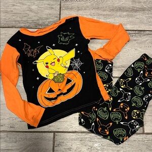 Pokemon Trick or Treat Halloween Pikachu Pajama Set 7/8
